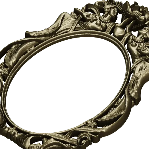 Ornate Rococo Oval Frame STL for CNC