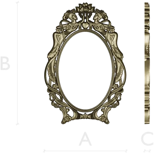Ornate Rococo Oval Frame STL for CNC