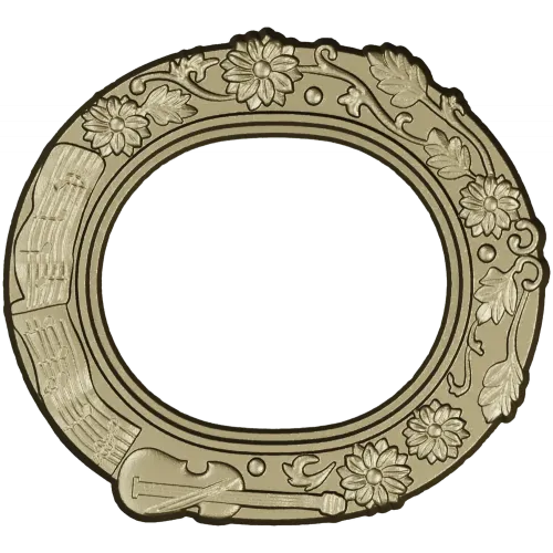 Овальная рамка с музыкальным декором - STL модель для ЧПУ