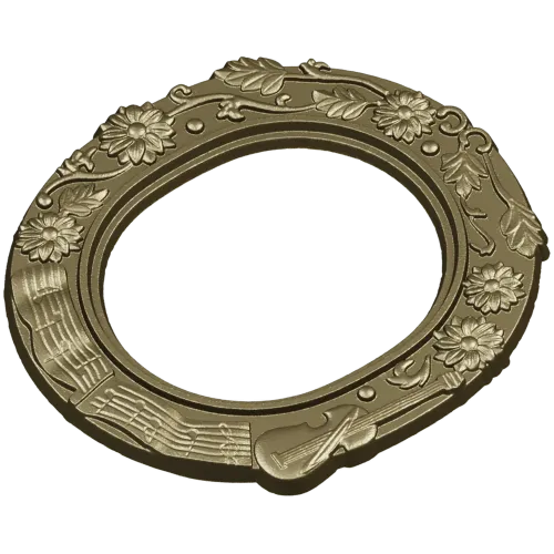 Овальная рамка с музыкальным декором - STL модель для ЧПУ