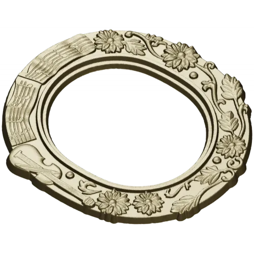 Овальная рамка с музыкальным декором - STL модель для ЧПУ