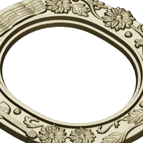 Овальная рамка с музыкальным декором - STL модель для ЧПУ