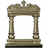 Киотная рамка с крестом и растительным картушем - 3D STL для ЧПУ