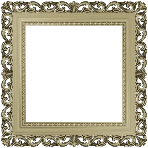 Baroque Square Frame STL - ornate 3D model for CNC carving
