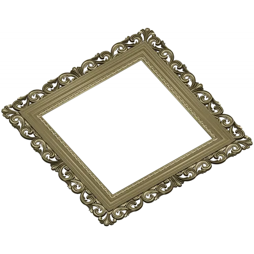 Baroque Square Frame STL - ornate 3D model for CNC carving
