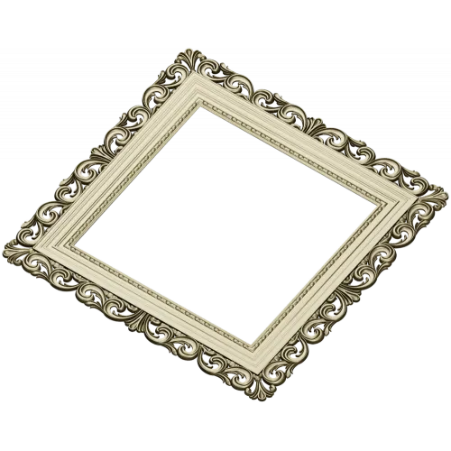 Baroque Square Frame STL - ornate 3D model for CNC carving