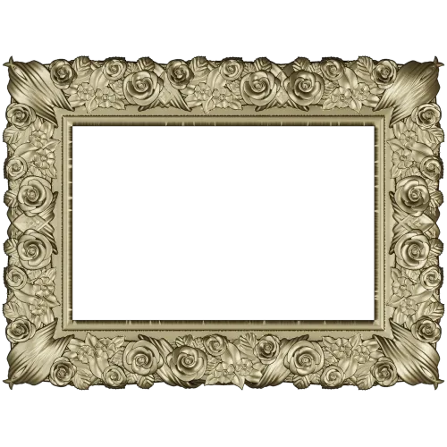 Florentine Rose Decorative Frame STL for CNC