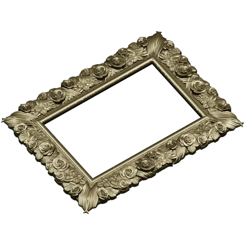 Florentine Rose Decorative Frame STL for CNC