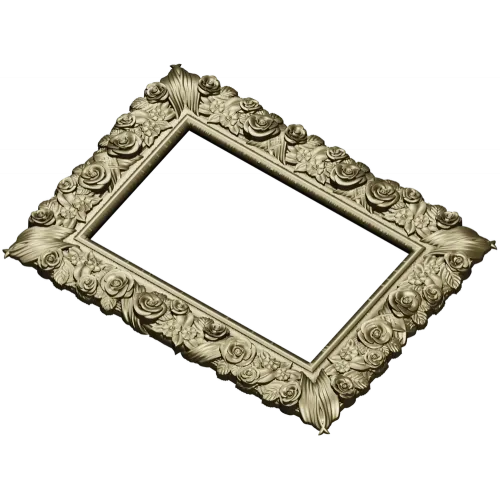 Florentine Rose Decorative Frame STL for CNC