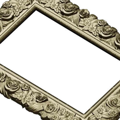 Florentine Rose Decorative Frame STL for CNC