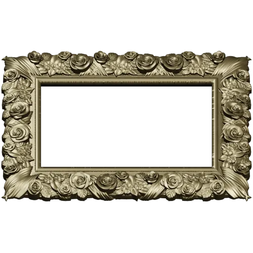 Florentine Rose Decorative Frame STL for CNC