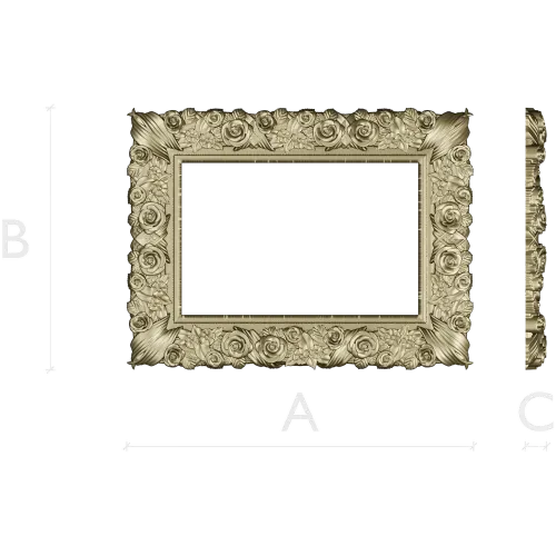 Florentine Rose Decorative Frame STL for CNC