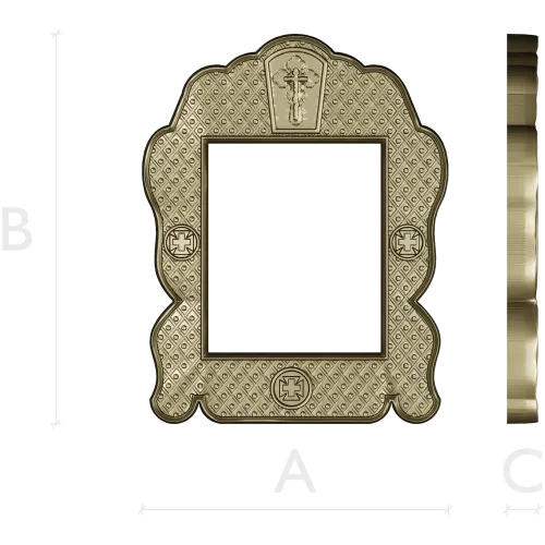 Orthodox Scalloped Frame - STL 3D Model for CNC Carving