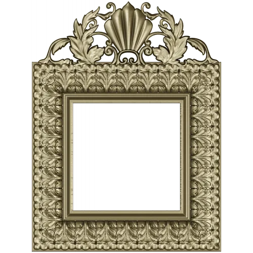 Shell Crest Acanthus Frame - STL 3D Model for CNC