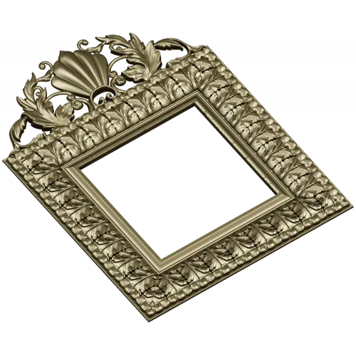 Shell Crest Acanthus Frame - STL 3D Model for CNC