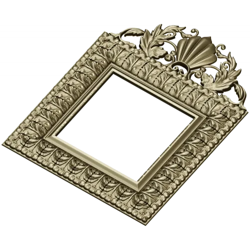 Shell Crest Acanthus Frame - STL 3D Model for CNC