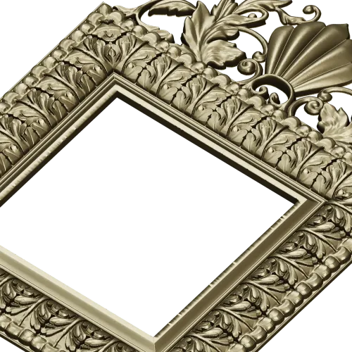 Shell Crest Acanthus Frame - STL 3D Model for CNC