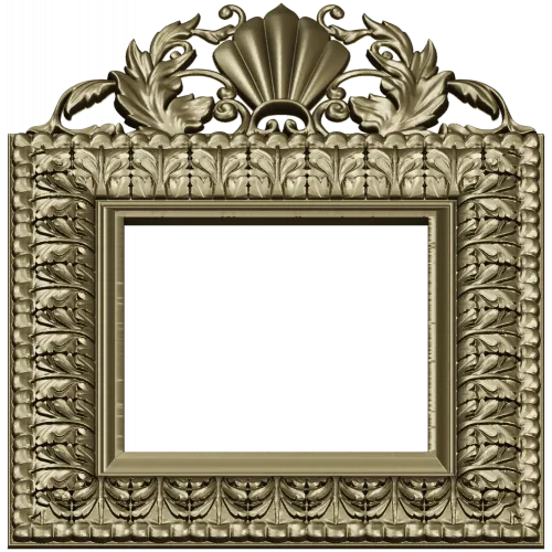 Shell Crest Acanthus Frame - STL 3D Model for CNC