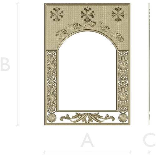 Vinecrest Arched Decorative Frame - STL 3D model for CNC milling