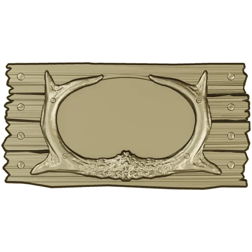 Antler Oval Plaque - high-relief STL model for CNC