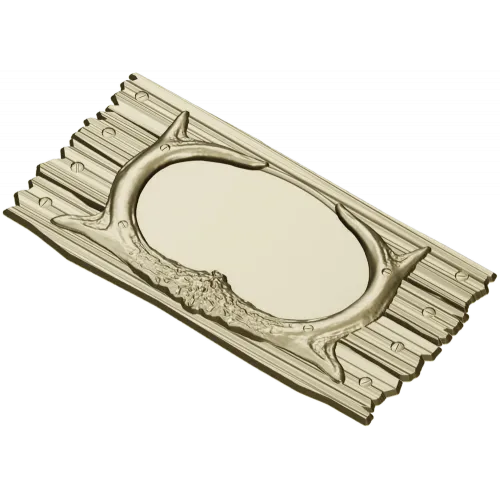 Antler Oval Plaque - high-relief STL model for CNC