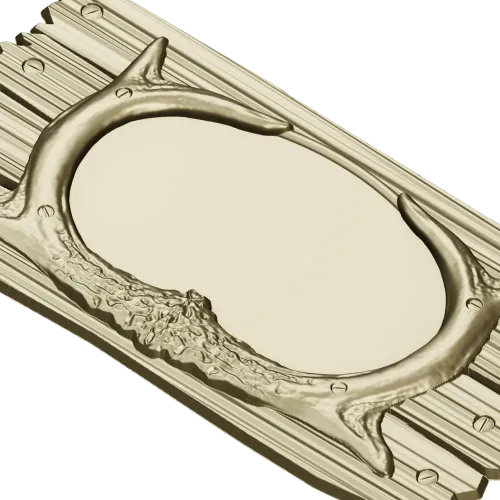 Antler Oval Plaque - high-relief STL model for CNC