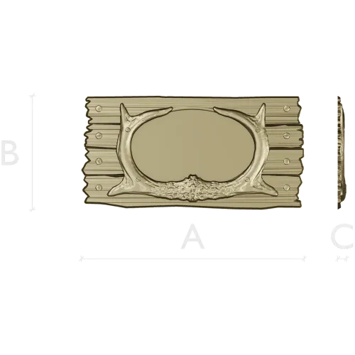 Antler Oval Plaque - high-relief STL model for CNC