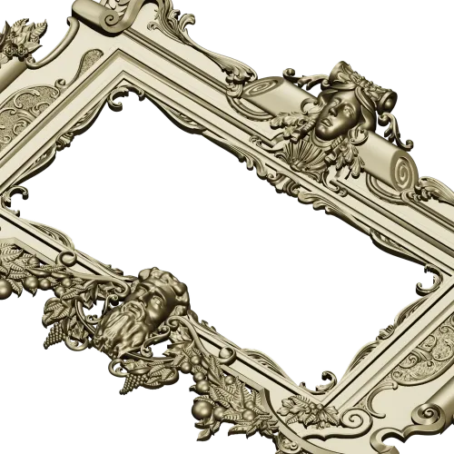 Baroque Ornamental Frame STL for CNC