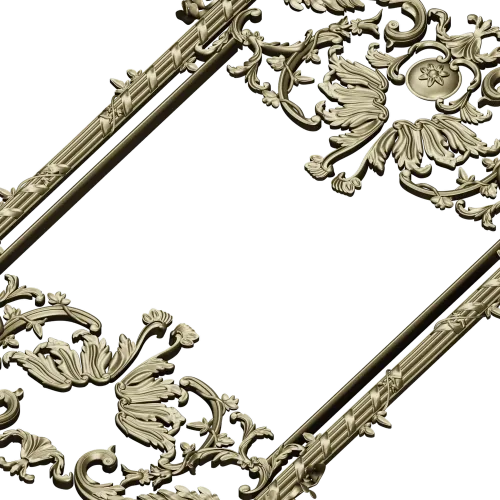 Baroque Ornamental Frame STL for CNC milling