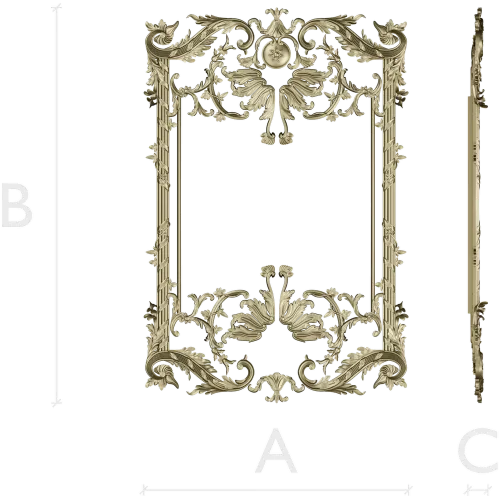 Baroque Ornamental Frame STL for CNC milling