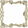 Floral Ribbon Square Frame - STL 3D Model for CNC Milling
