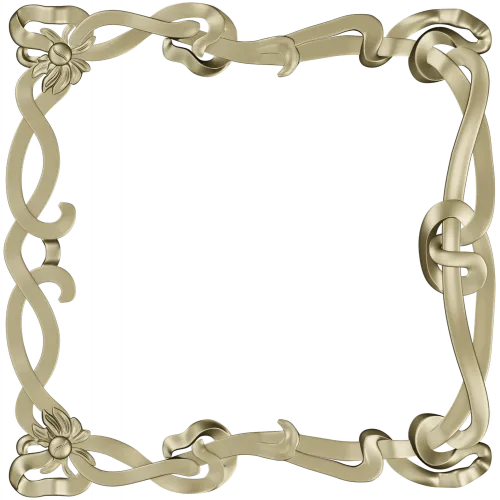 Floral Ribbon Square Frame - STL 3D Model for CNC Milling