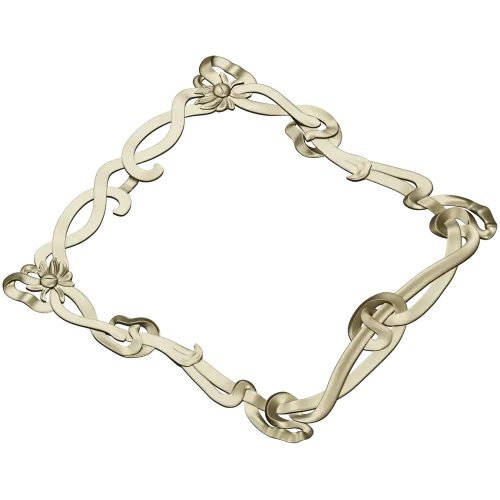Floral Ribbon Square Frame - STL 3D Model for CNC Milling