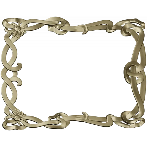 Floral Ribbon Square Frame - STL 3D Model for CNC Milling