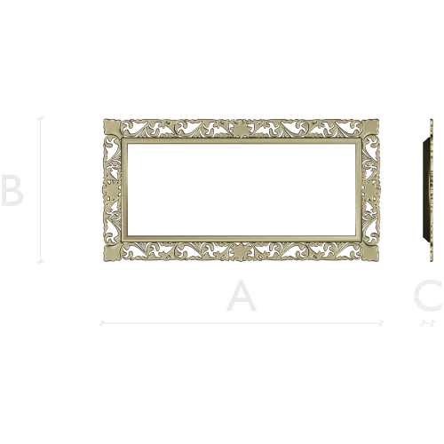 Rectangular Filigree Frame STL for CNC