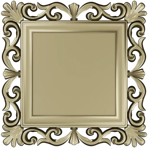 Baroque Square Frame STL - ornate CNC-ready 3D model