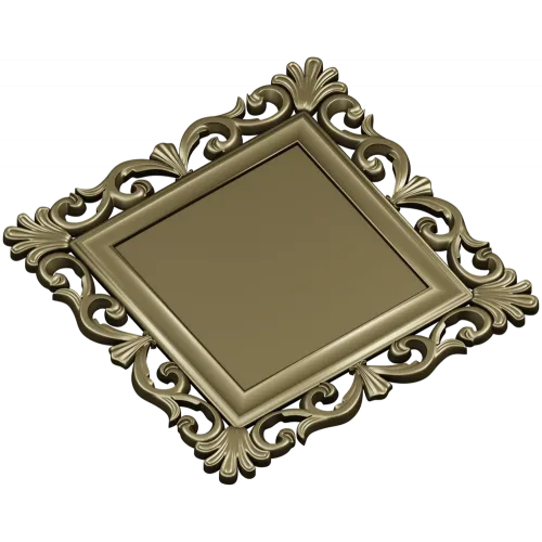 Baroque Square Frame STL - ornate CNC-ready 3D model