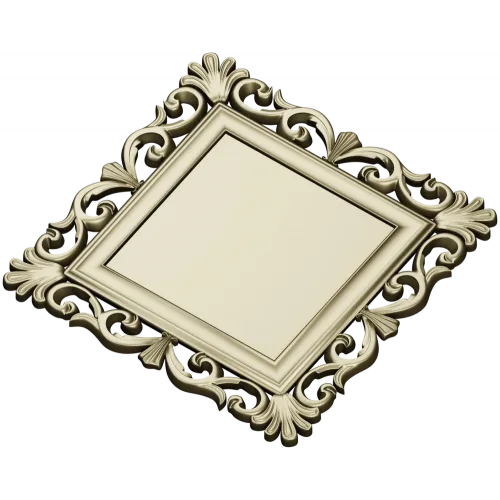 Baroque Square Frame STL - ornate CNC-ready 3D model