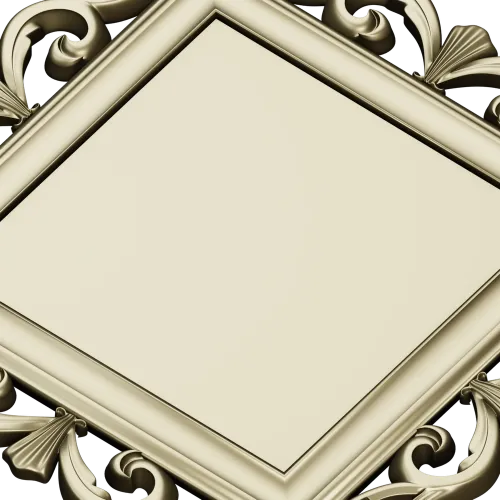 Baroque Square Frame STL - ornate CNC-ready 3D model