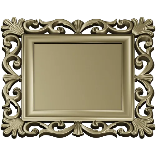 Baroque Square Frame STL - ornate CNC-ready 3D model