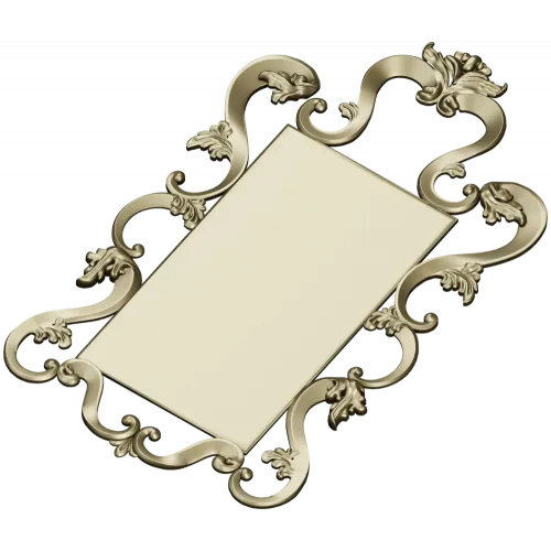 Rococo Rectangular Carved Frame STL