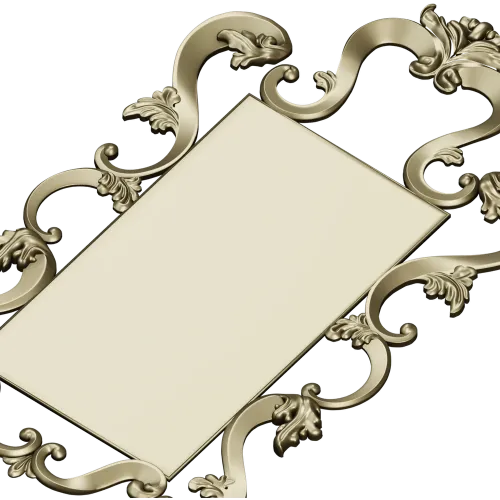 Rococo Rectangular Carved Frame STL