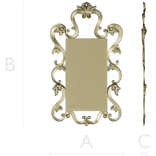 Rococo Rectangular Carved Frame STL