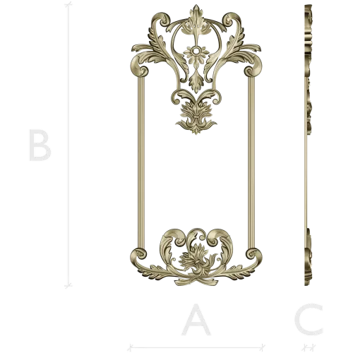 Ornate Rococo Frame STL for CNC Milling