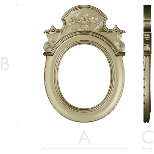 Aurelia Oval Cartouche - 3D STL Frame for CNC