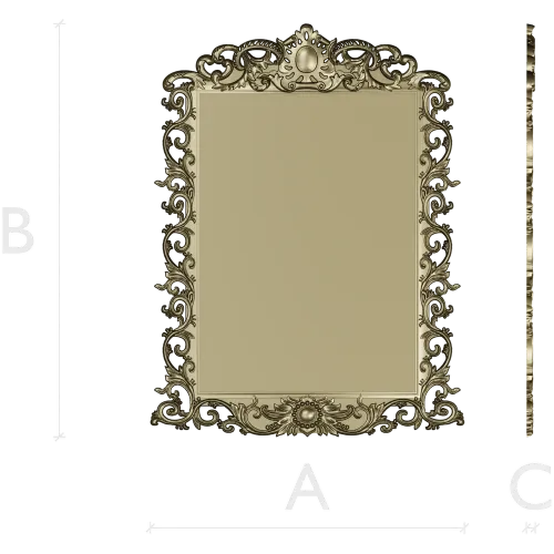 Rococo Ornamental Frame STL for CNC Milling