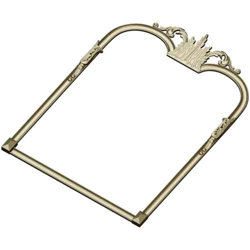 Ornate Crown Mirror Frame - STL 3D model for CNC milling