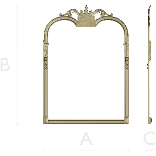 Ornate Crown Mirror Frame - STL 3D model for CNC milling