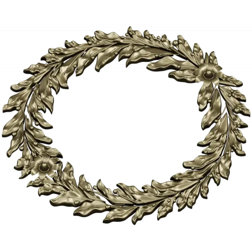 Laurel Wreath Relief - detailed 3D STL model for CNC