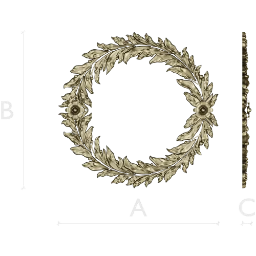 Laurel Wreath Relief - detailed 3D STL model for CNC